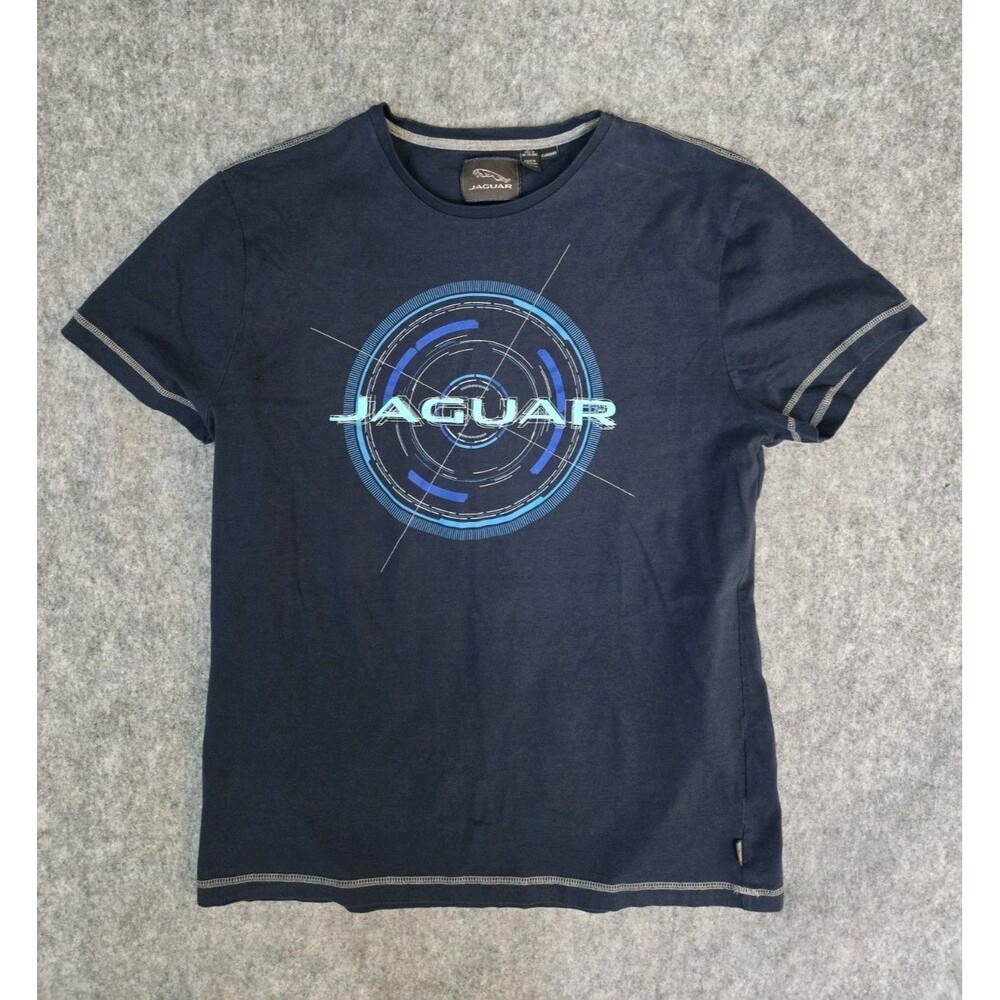 Jaguar Racing Formula Men's Sz M Graphic Logo Blue T Shirt Contrasting Stitch